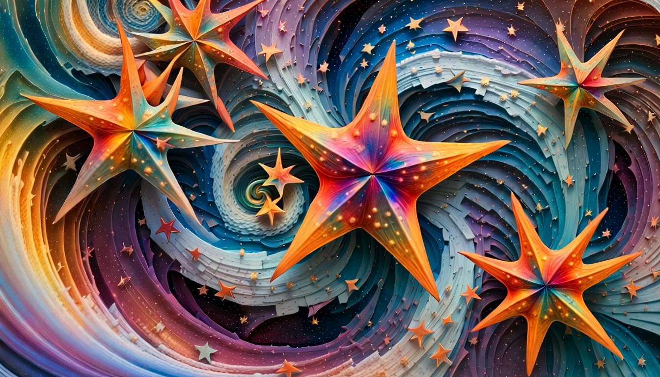 Cosmic Energy Swirls into Abstract Stars