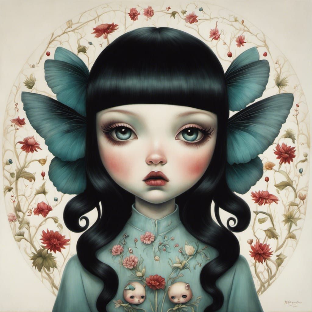 Moody Girl Portrait in Surrealist Style