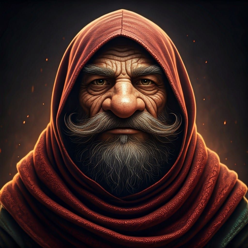 Gnome Pyromancer in Dramatic, Mystical Art