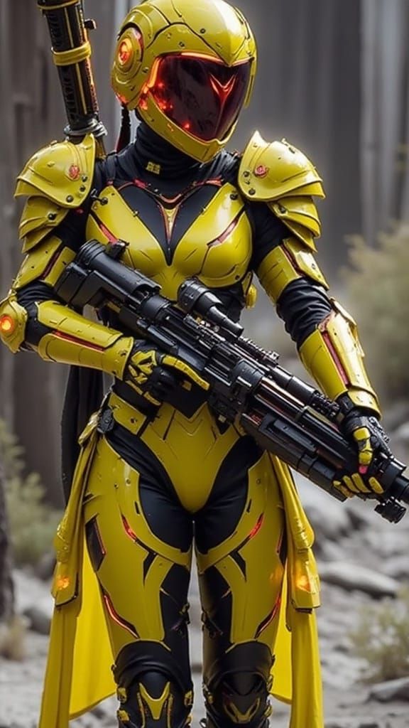 Lethal Geisha Cyborg Assassin in Post-Apocalyptic Armor