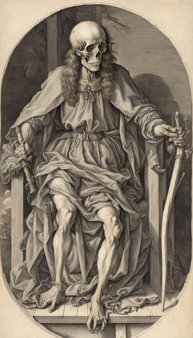 Death Enthroned: An Albrecht Dürer Inspired Image