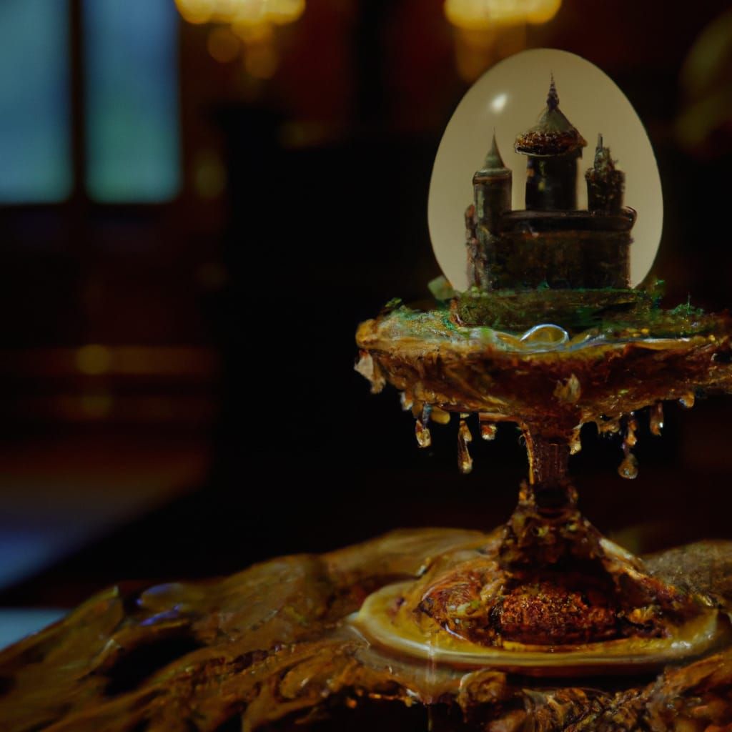 Faberge Egg with Miniature Castle, 4K Detail
