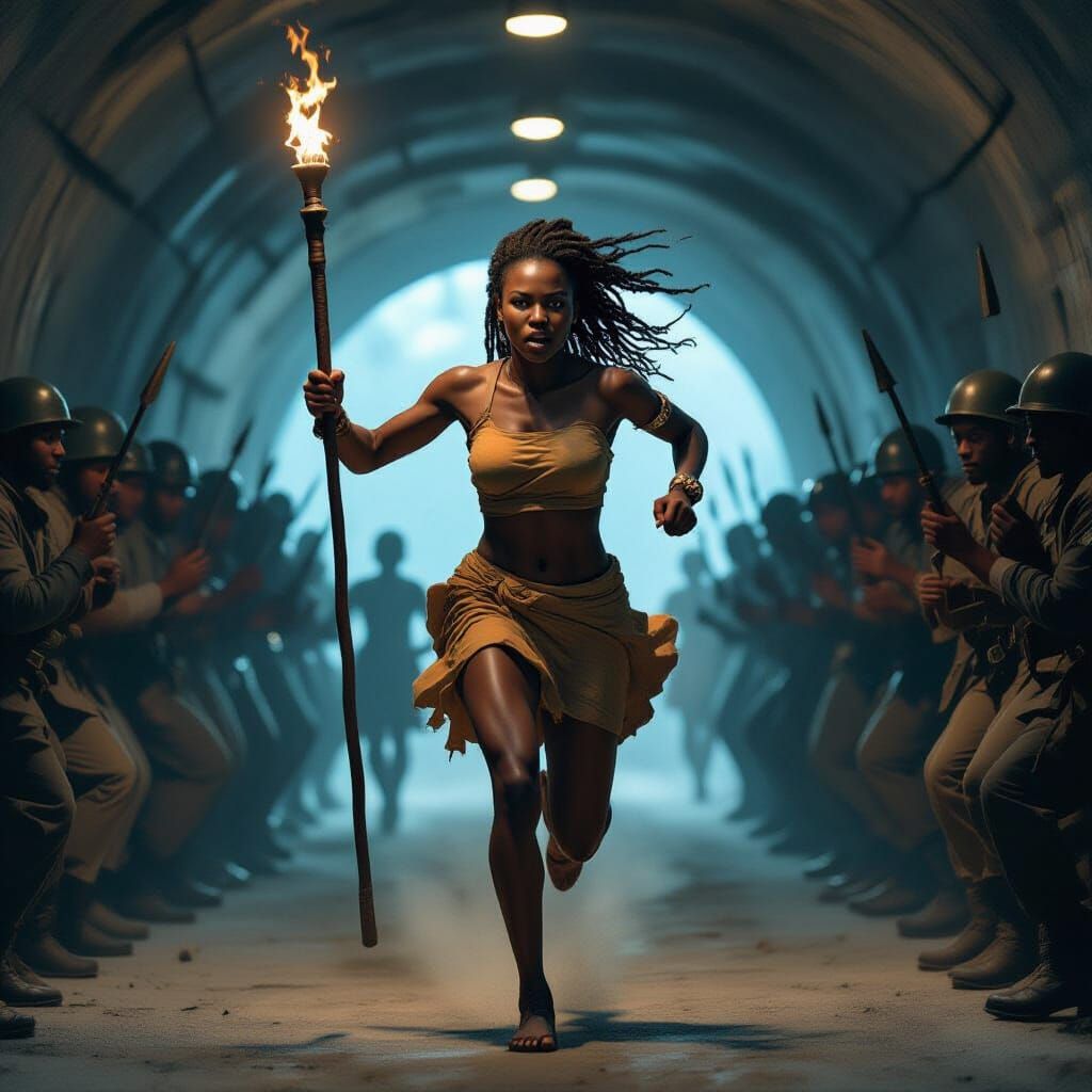 African Queen Ọlioma Races Through Tunnel
