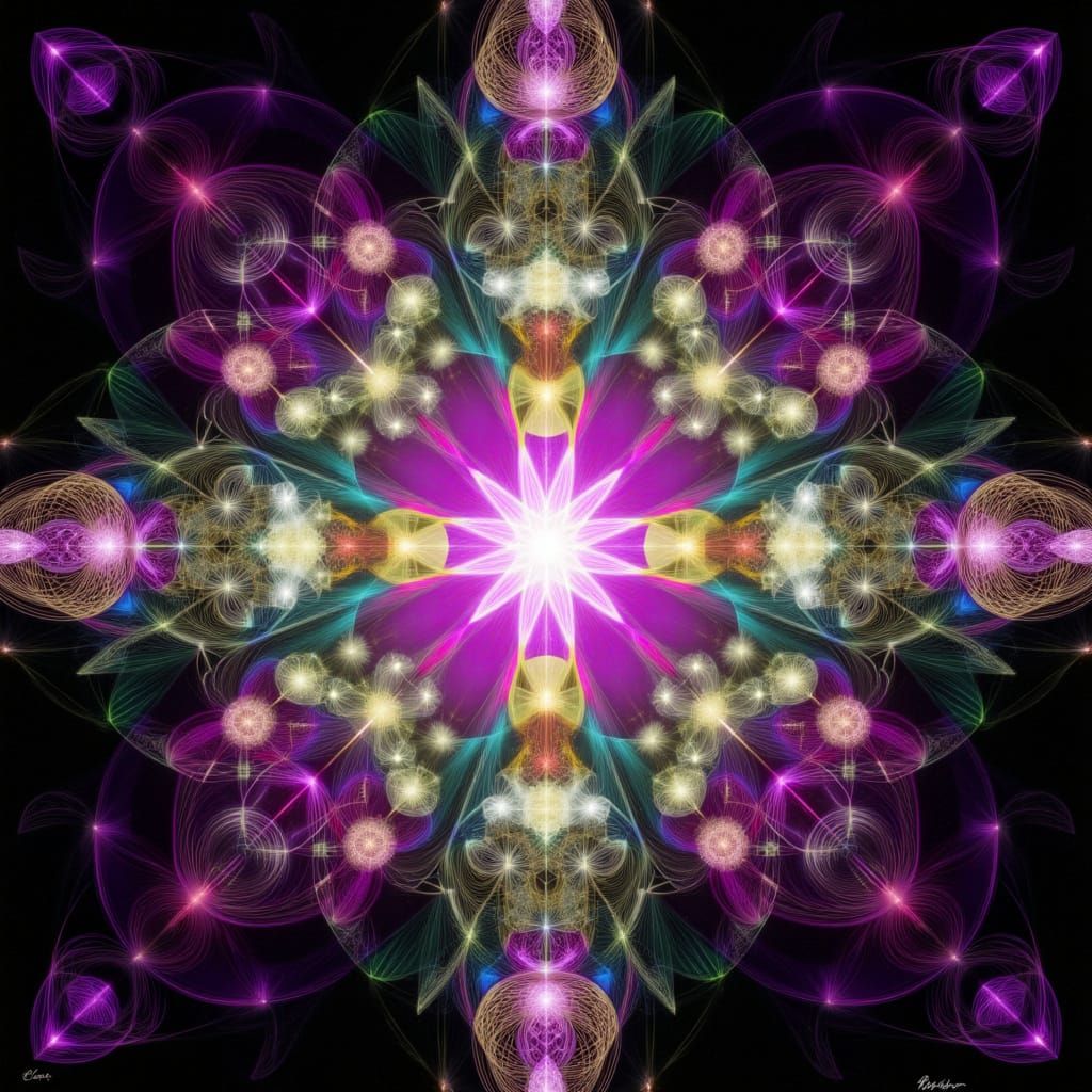 Kaleidoscopic Mirrored Design of Wild Horses