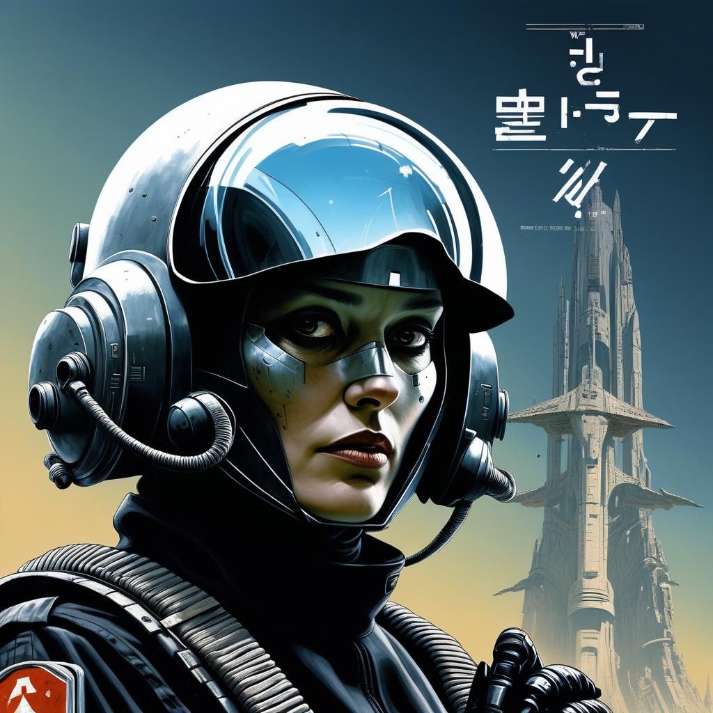 Sci-Fi Nun Movie Poster in Sergio Toppi Style