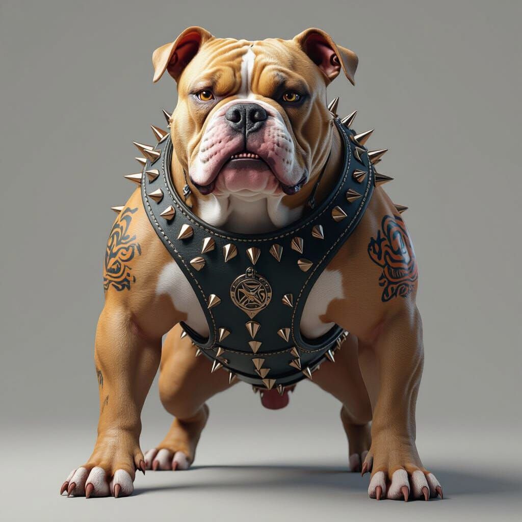 Pitbull XL Bully in Dominant Stance, Concept Art