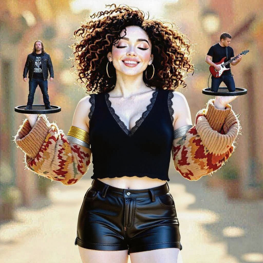 Red-Haired Woman Dancing in the Sun