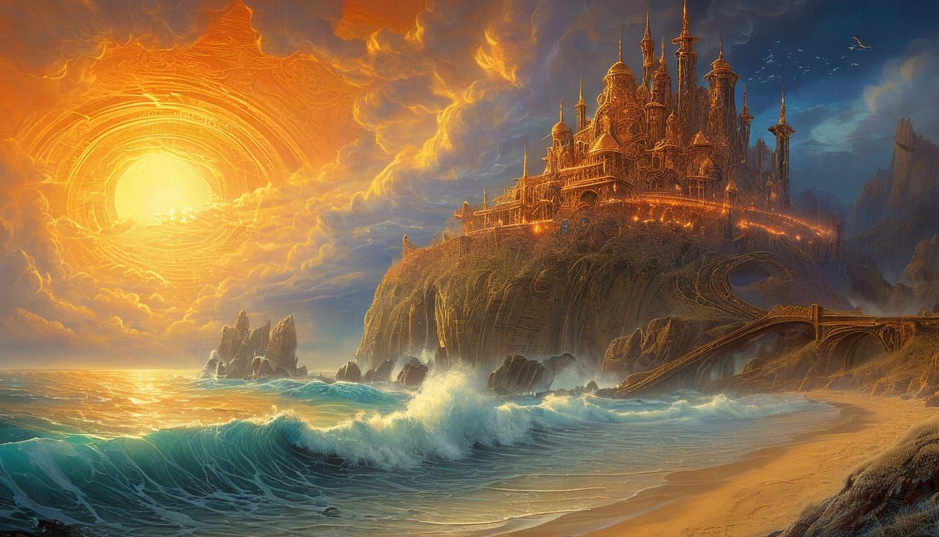 Retro-Futurist Seashore Concept Art