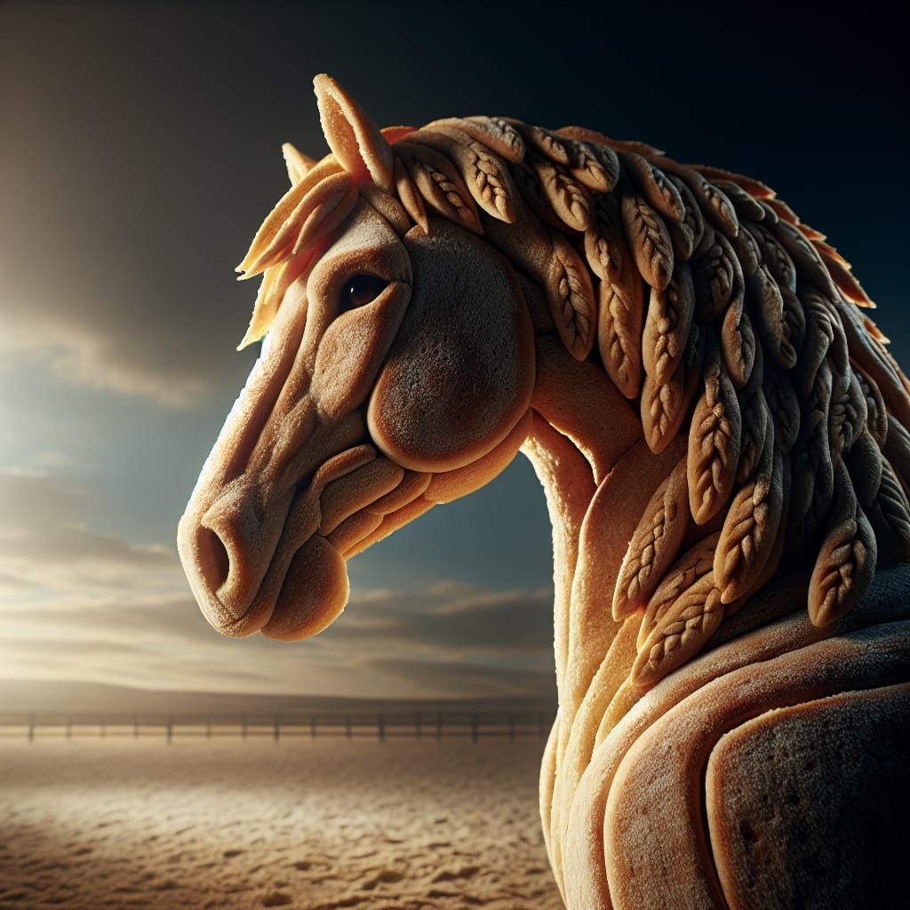 Bread Horse: Hyper-Realistic Concept Art