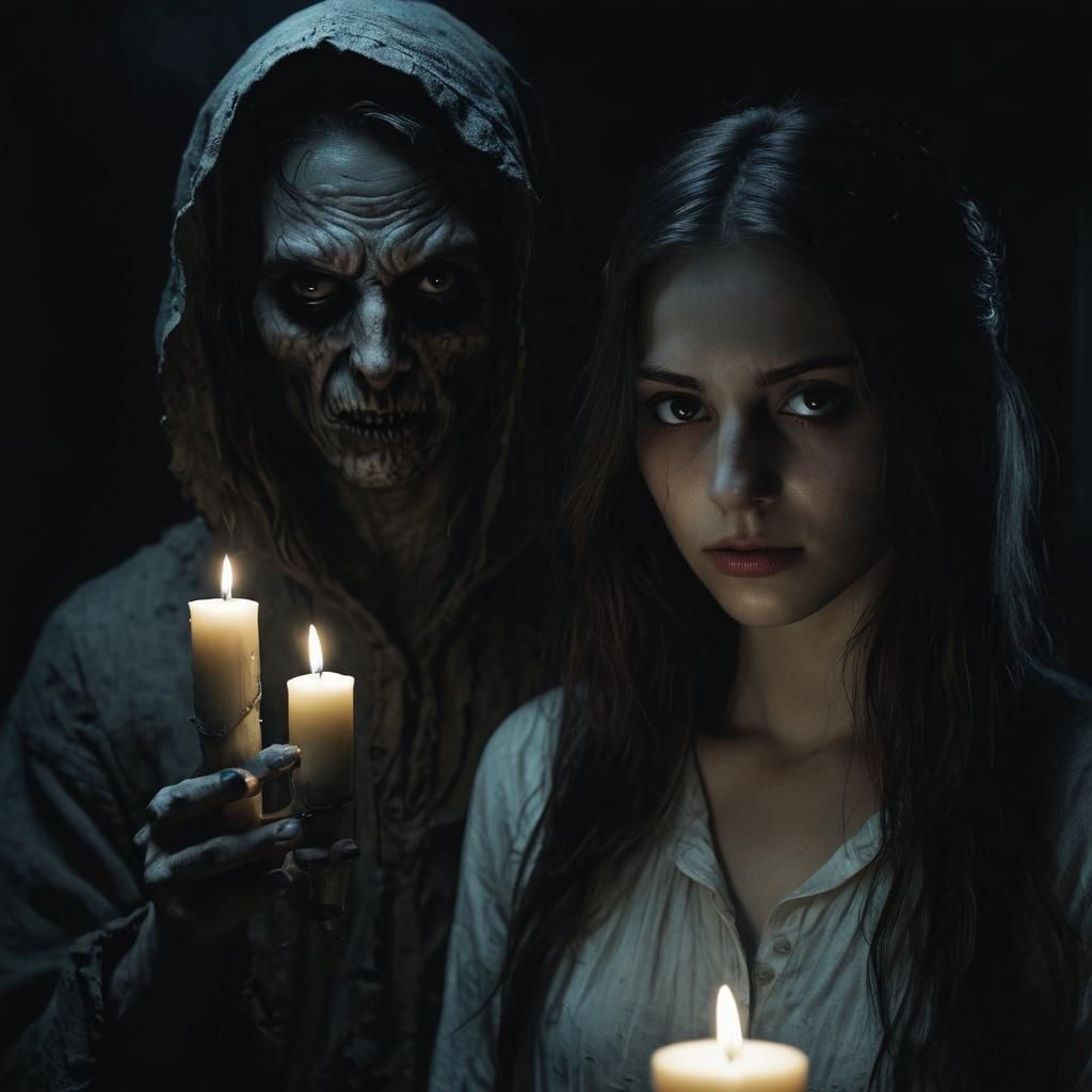 Unsettling Demonic Spirit Haunting Woman at Night