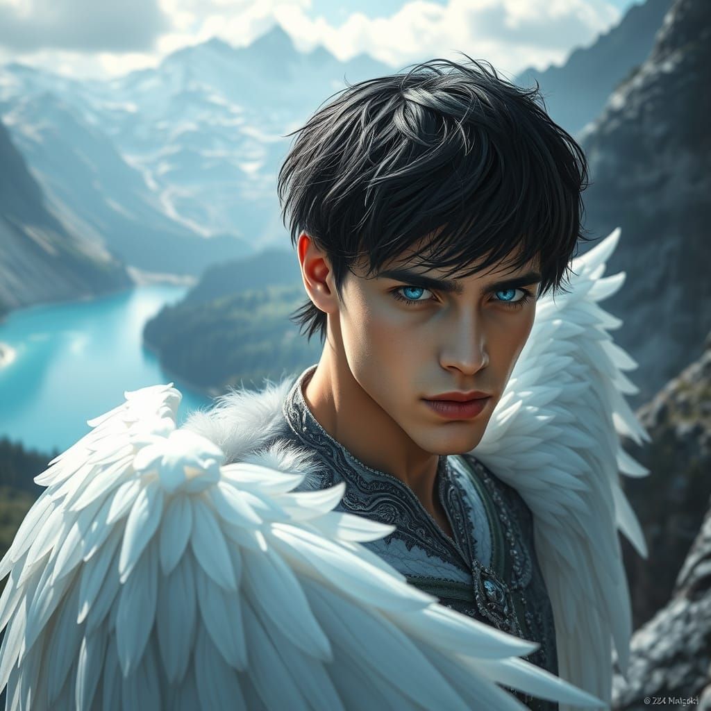 Enchanting Fairytale Prince with Wings in Dark Fantasy Style