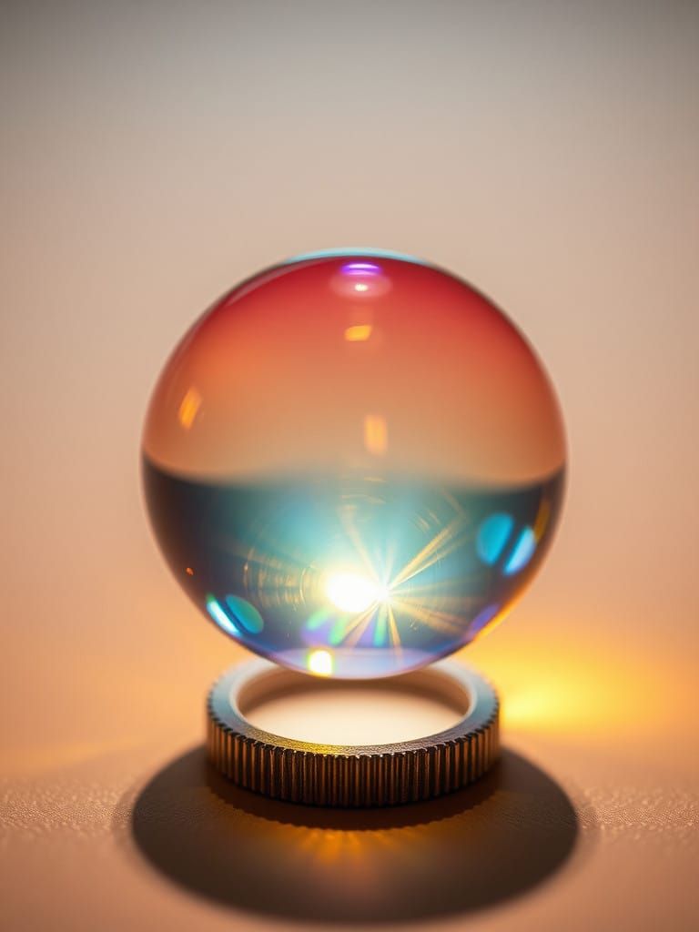 Iridescent Orb of Ethereal Brilliance in Softbox Lighting