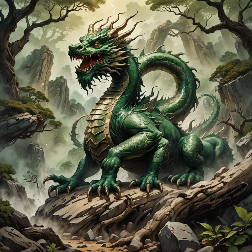Earth Dragon Rising: Fantasy Illustration