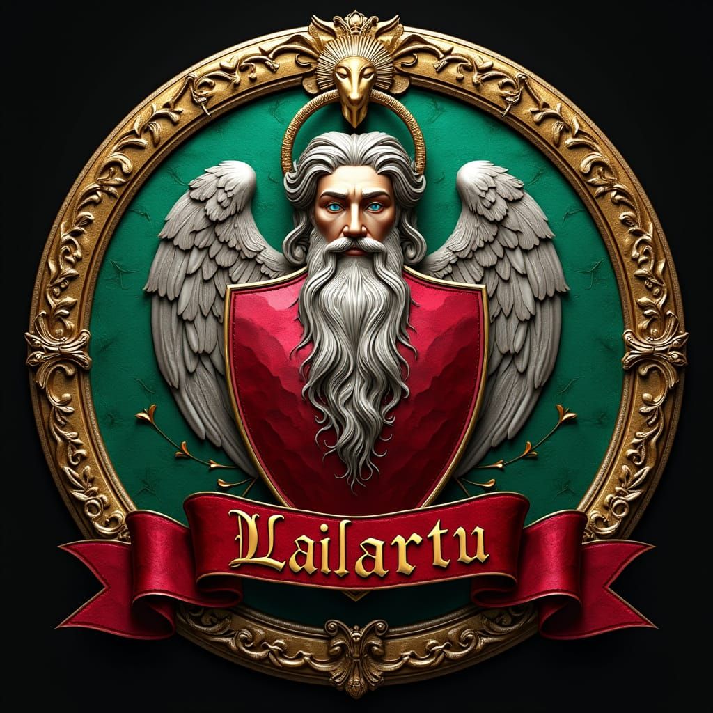 Coat of Arms Logo with Ruby and Emerald Shield