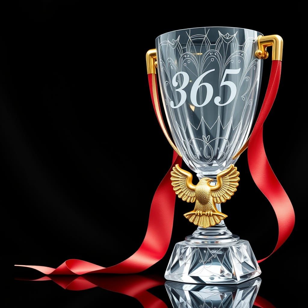Luxurious Crystal Trophy with Eagle Badge