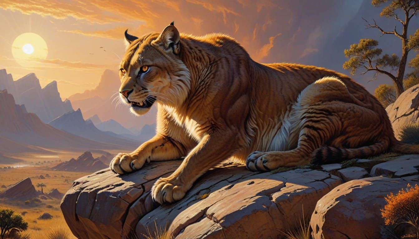 Saber-Toothed Cat Surveys Prehistoric Landscape