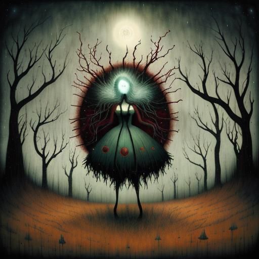 Dark Emotional Landscape Inspired by Expressive Figurative A...