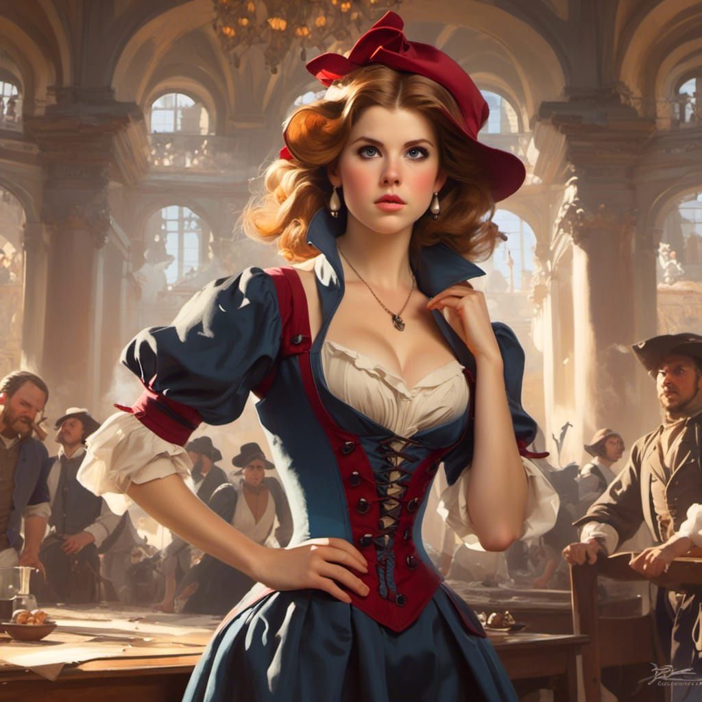 Anna Kendrick as Musketeer in Pin-Up Style