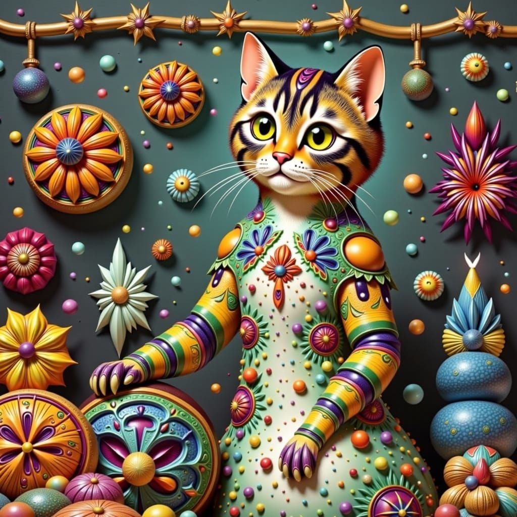 Vibrant Kaleidoscope Mandala in Op Art Style