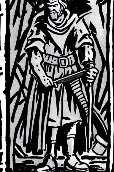 Medieval Peasant in Comic Book Style