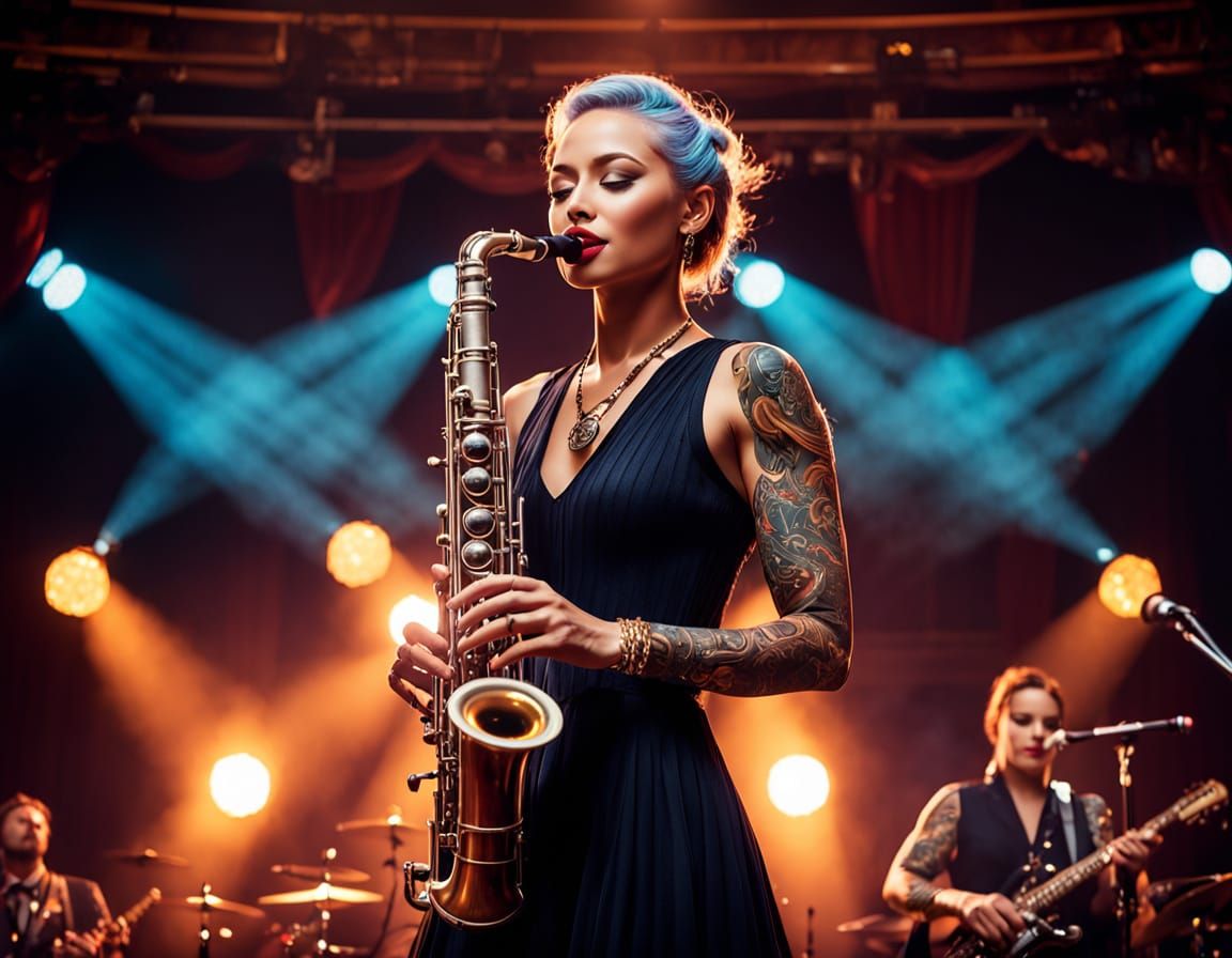 Fantasy Clarinet Player on Stage in Exquisite Detail