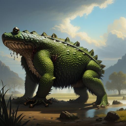 Domesticated Slurk in Wart-covered Beast of Burden Form