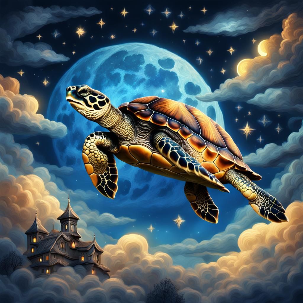 Turtle in the Night Sky: Fantasy Concept Art