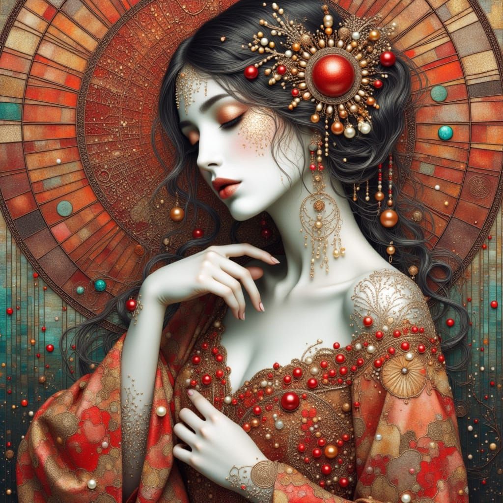 Eastern Goddess in a Whimsical Fantasy Aesthetic