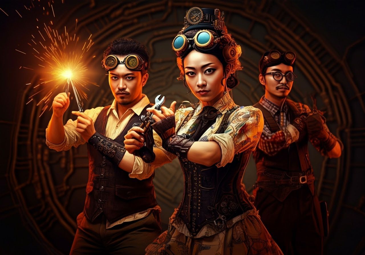 Digitised Steampunk Wayang Interpretive Repair Crew Wayangam...