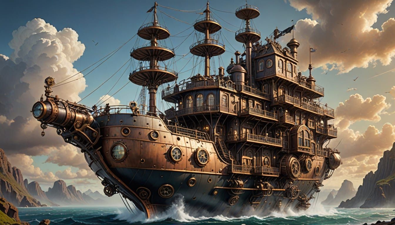 Steampunk Sky Vessel Crafted From Nails and Screws