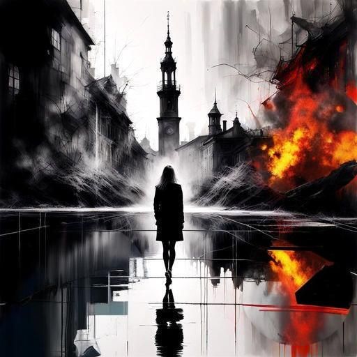 A solitary figure amongst decestation