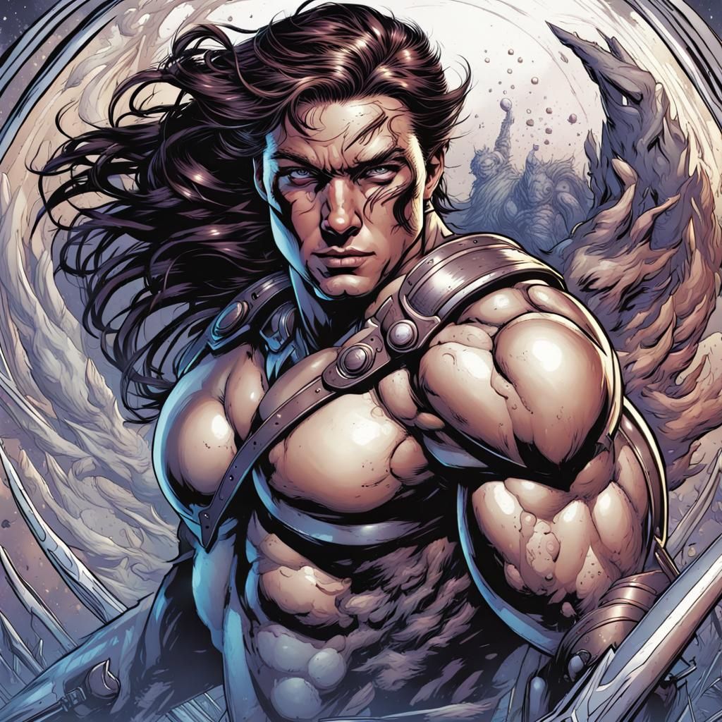 Lupus Warrior in Comic Book Style