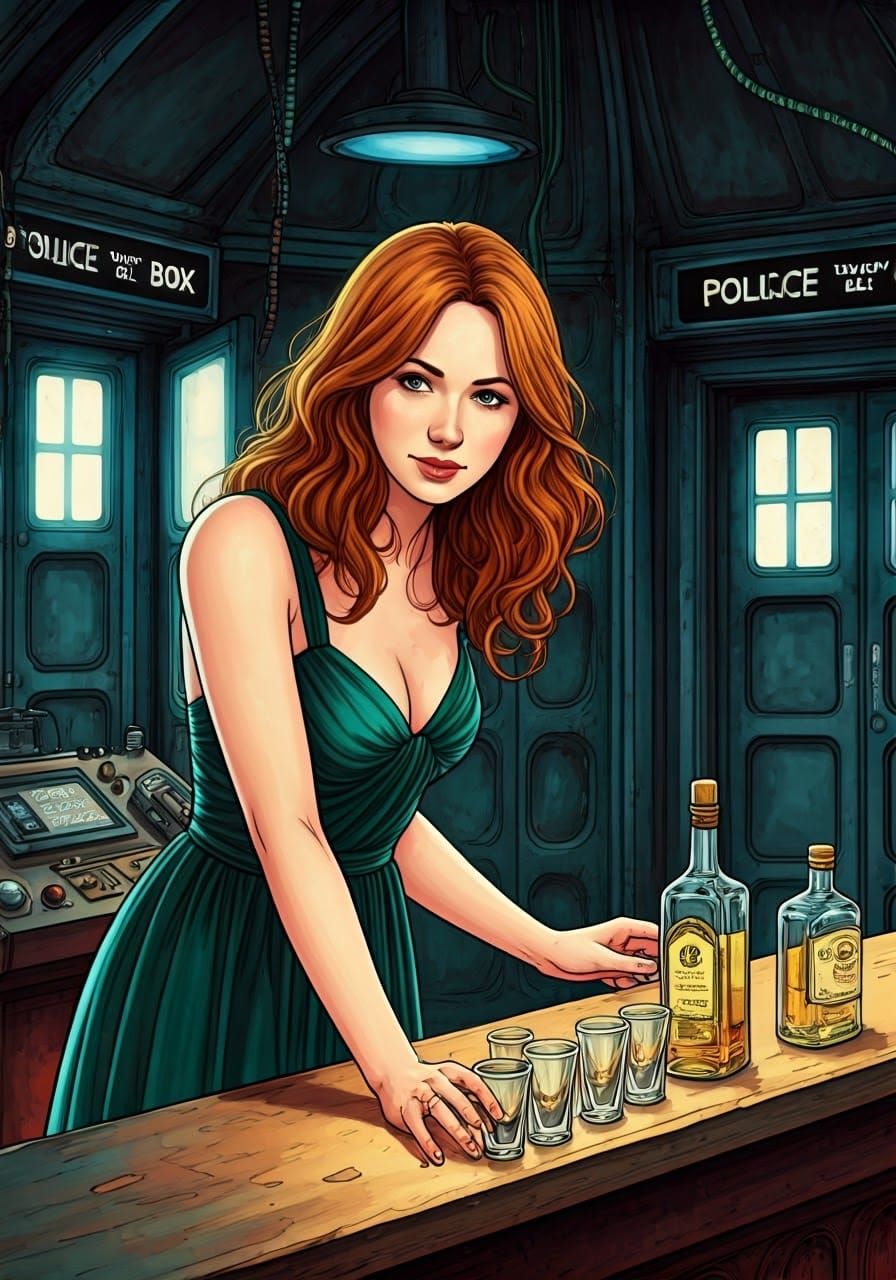 Amy Pond's Emerald Green Glamour at the Tardis Bar