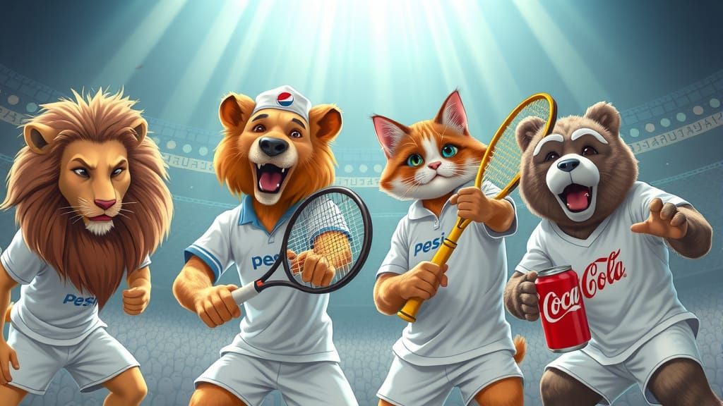 Medieval Wimbledon Finals with Animal Athletes