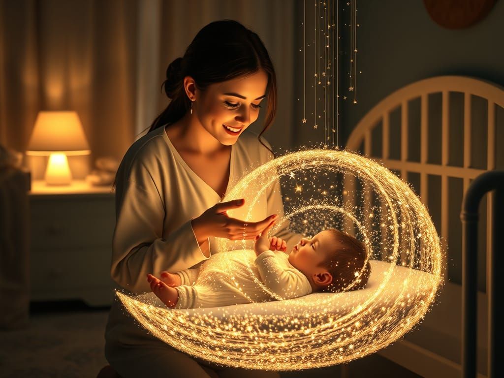 Mother's Love: Stardust Blessing in a Nursery