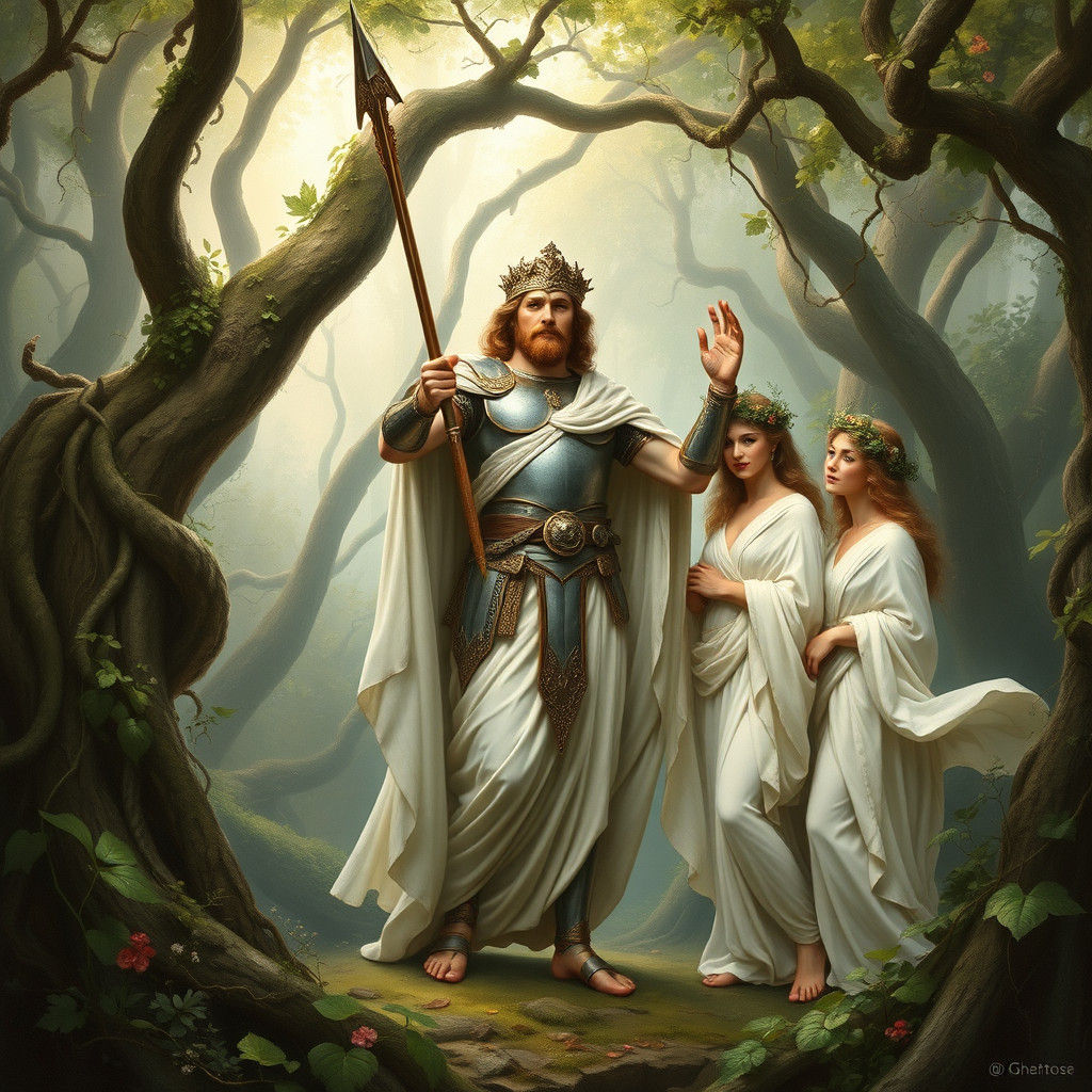 Quirinus: Roman God in Mystical Forest