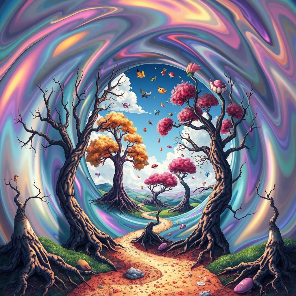 Iridescent Portal to a Surreal Dreamscape