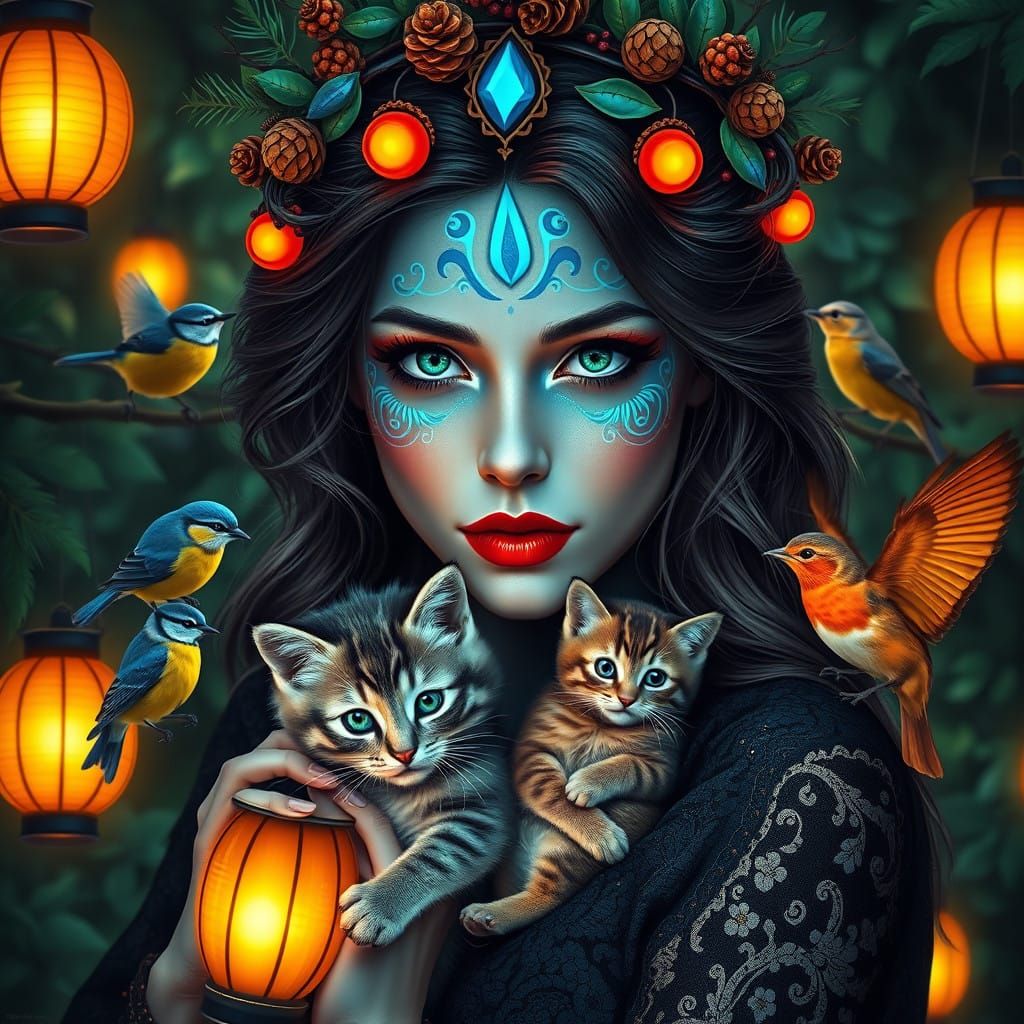 Fantasy Portrait of a Young Woman in Ethereal Attire