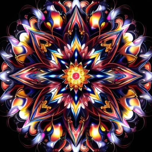 Abstract Fractal Jewelry in Expressionist Style