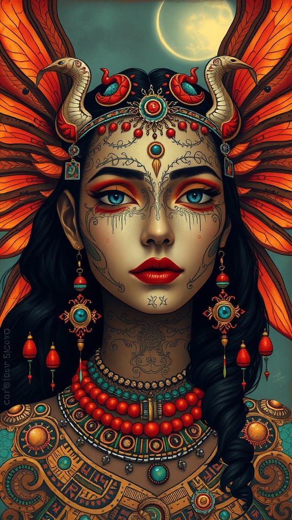 Surreal Angelic Portrait in Dark Digital Art Style