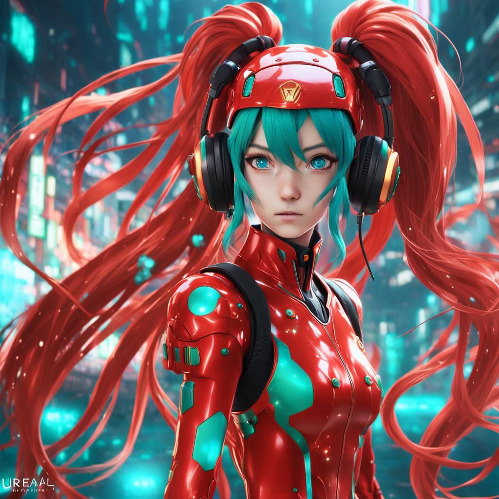 Hatsune Miku as Asuka Langley Soryu