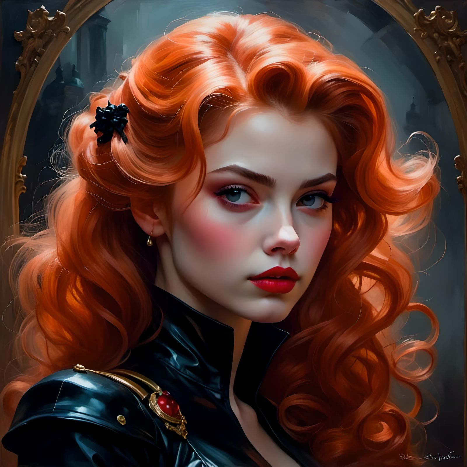 Princess Peach as Black Widow Portrait