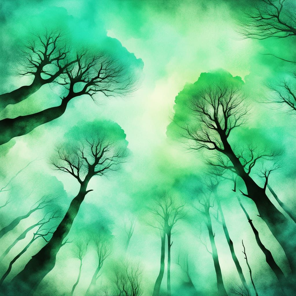 Magical Forest in Dreamlike Watercolor Style