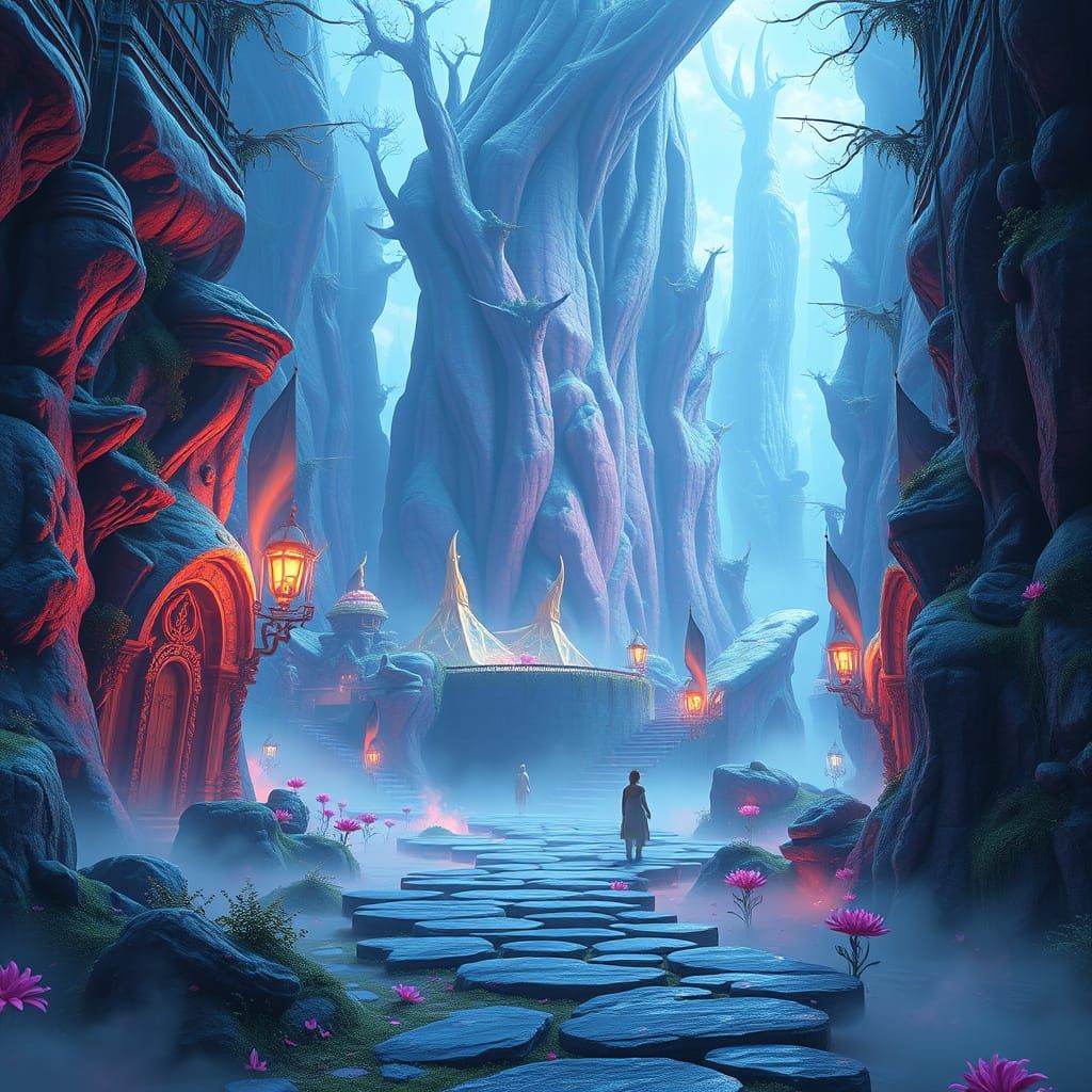 Ethereal Realm of Wonders in Vibrant Unreal Engine 5 Style