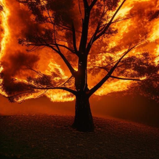 Tree Ablaze: Professional Photography with Bokeh