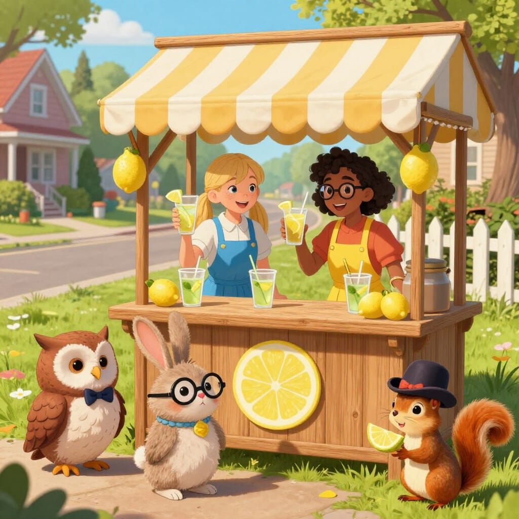 Friends' Lemonade Stand Attracts Magical Talking Animals