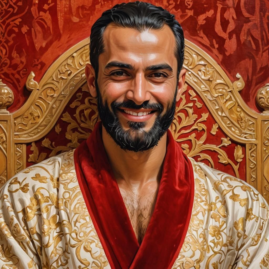 Art Nouveau Portrait of a Nobleman in Palace