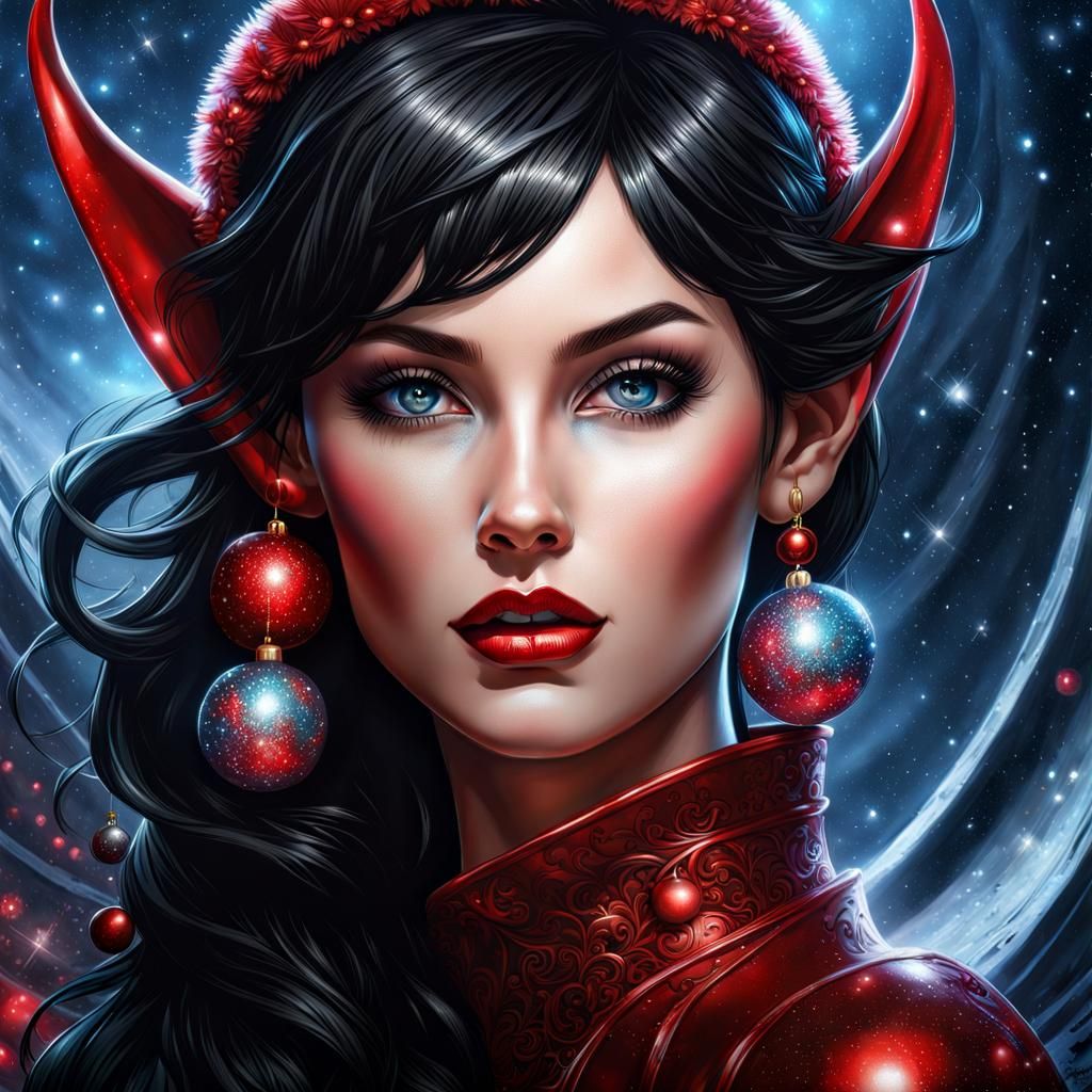 Whimsical Christmas Elf Portrait in Fantasy Style