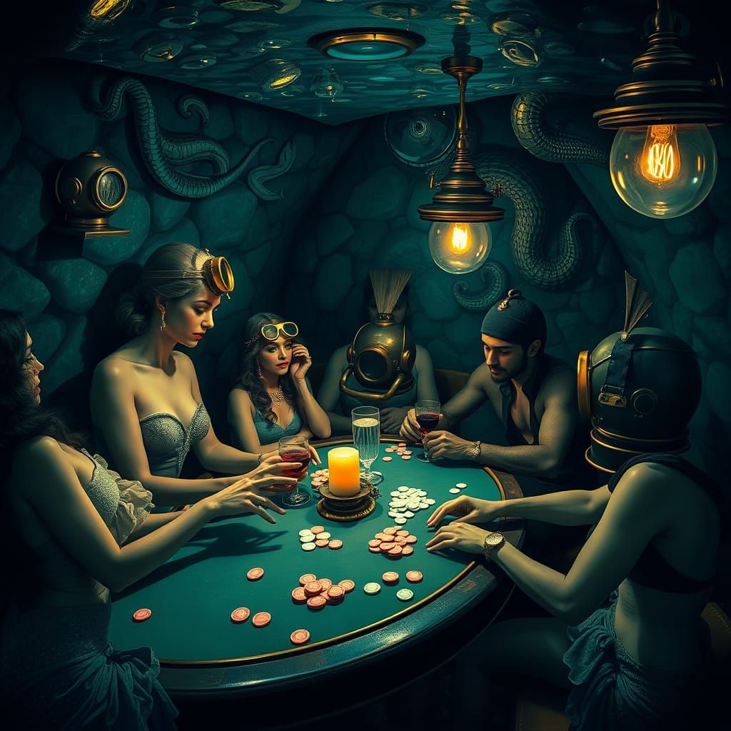 Underwater Speakeasy: Merfolk in Art Deco Steampunk