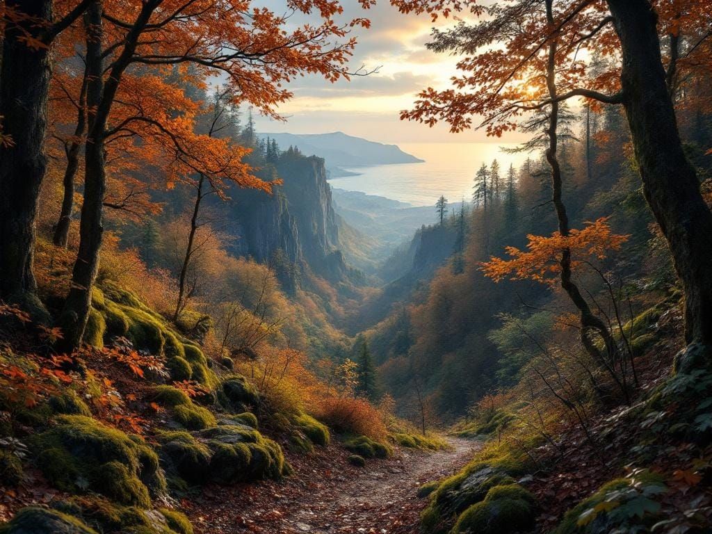 Autumn Valley Vista at Magic Hour